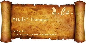 Mikó Csongor névjegykártya